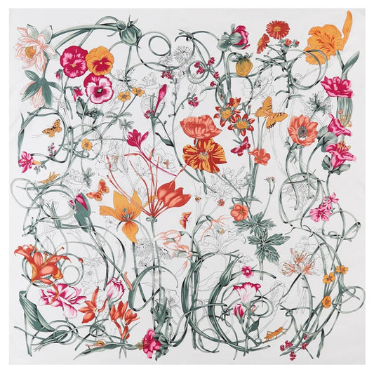 Luxury Floral Big Square Scarf