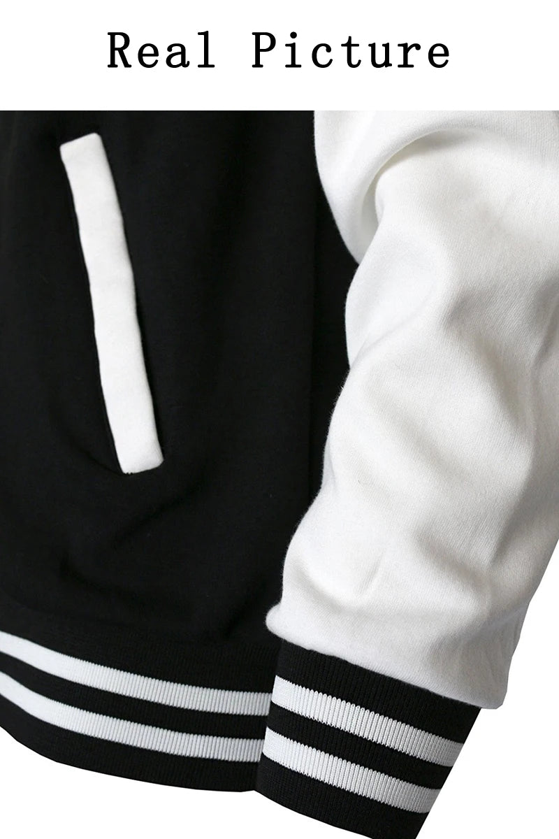 Black White Solid Color Jacket