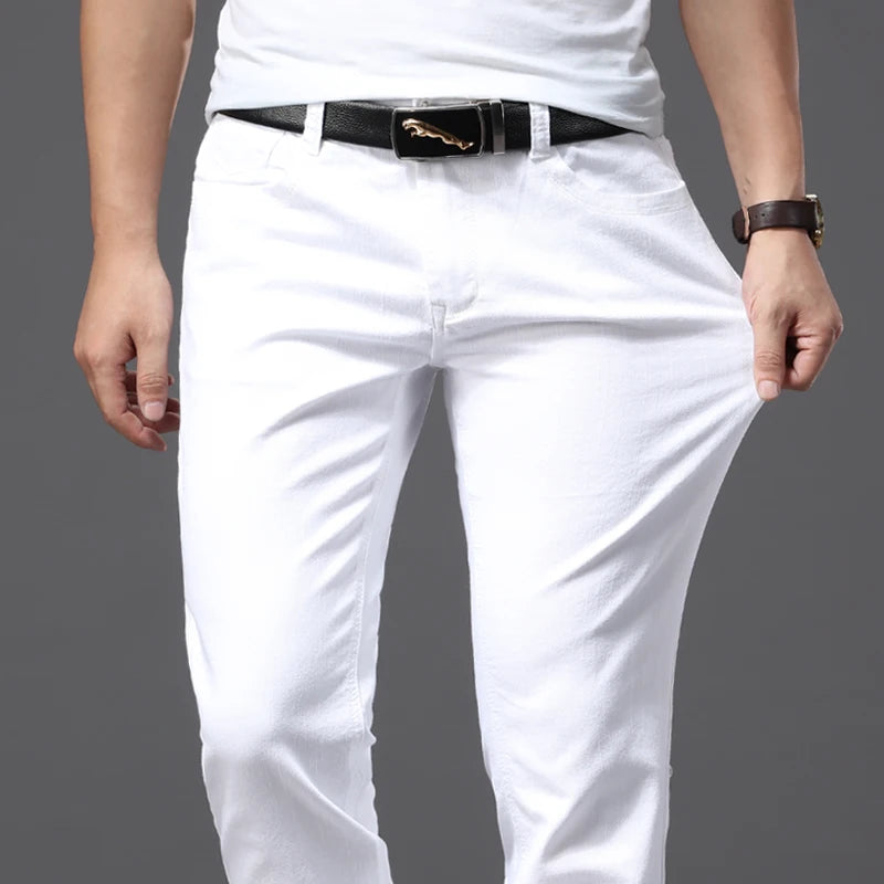 Men Classic White Jeans