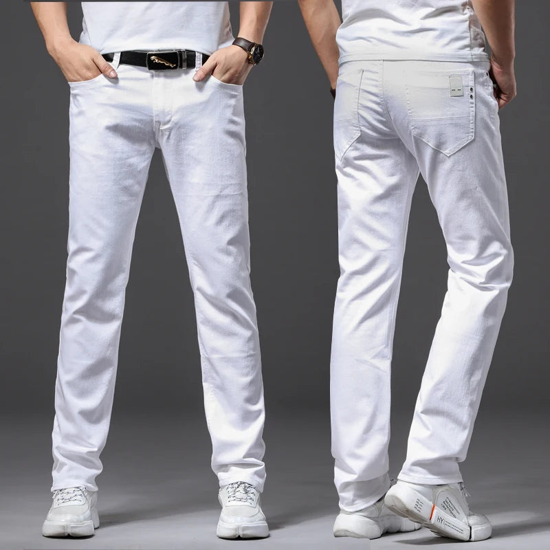 Men Classic White Jeans