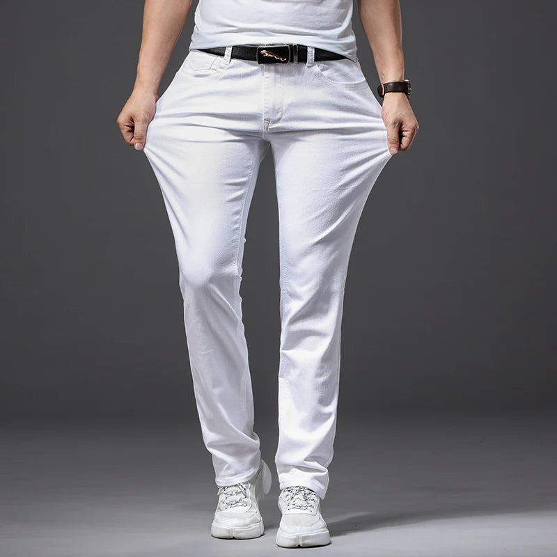 Men Classic White Jeans