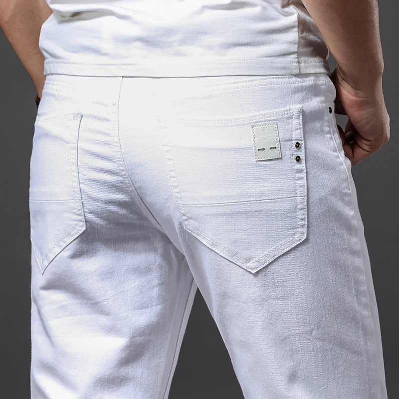 Men Classic White Jeans