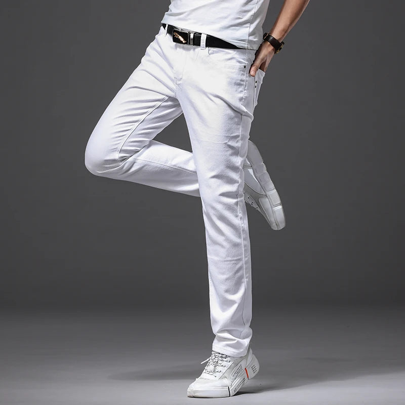 Men Classic White Jeans