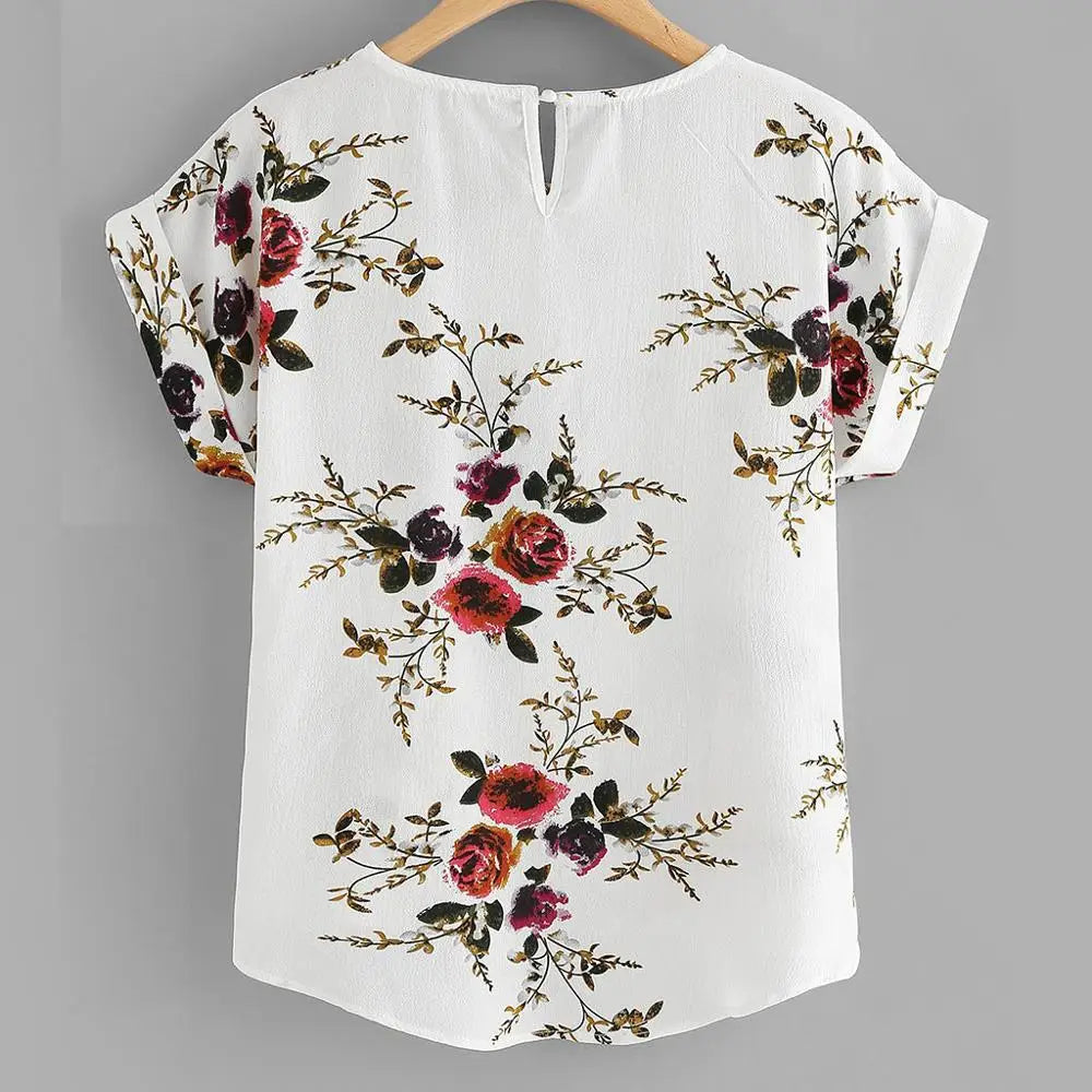 Floral Print Pullover Blouse