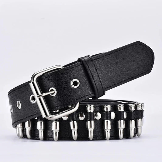 Women leather punk belt