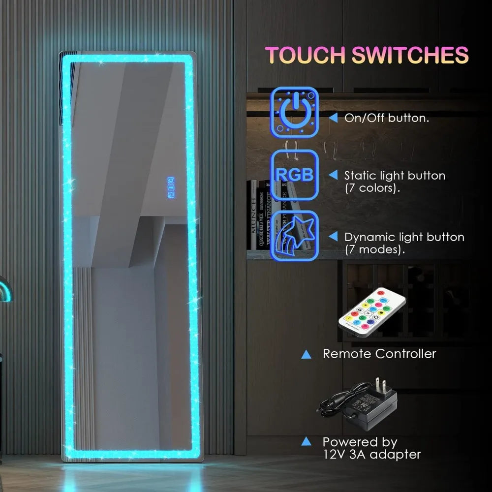 RGB Lighted Full Body Mirror