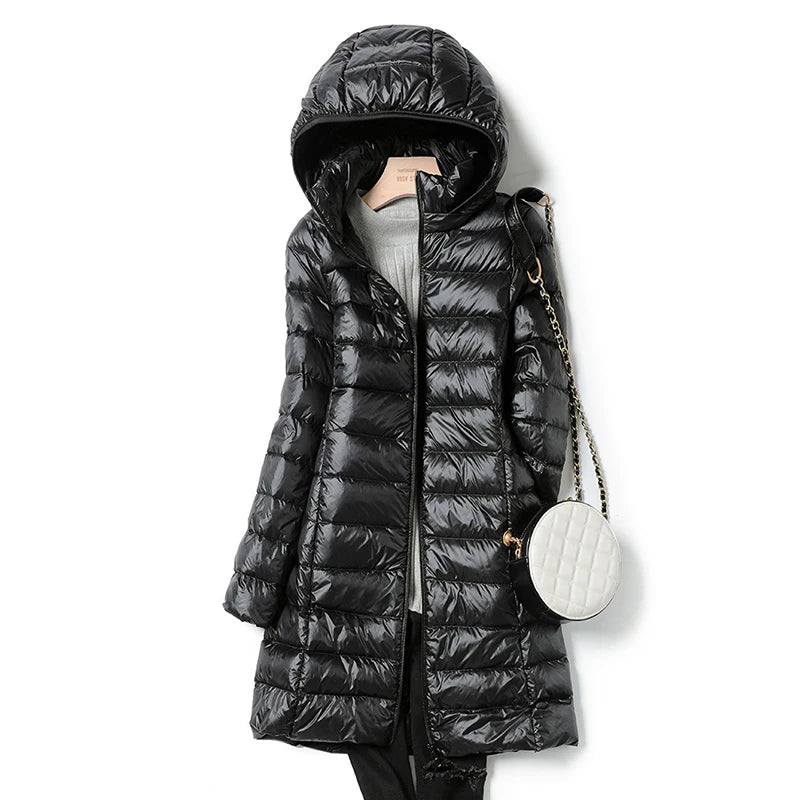 Slim Remove Hooded Parka Down Jacket