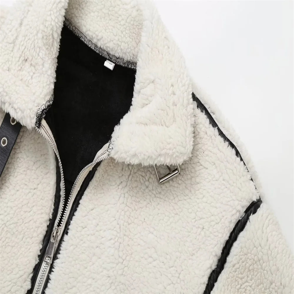 Fur Lamb Wool Plush Warm Jacket