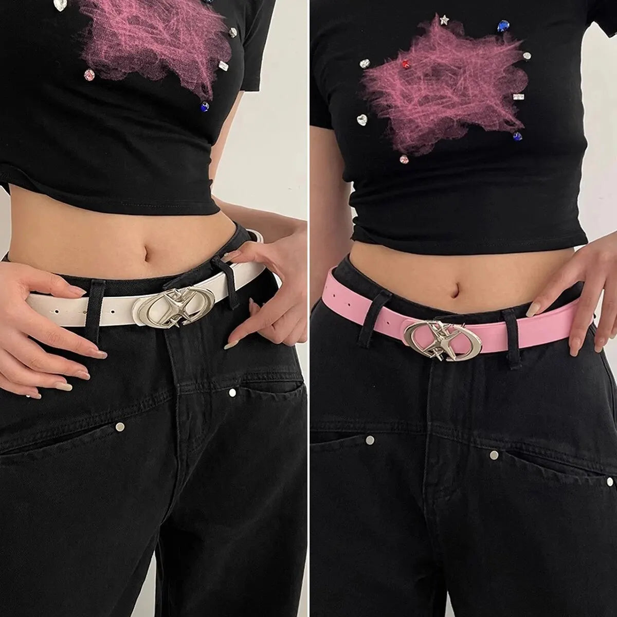 Women Punk Star Buckle Belt