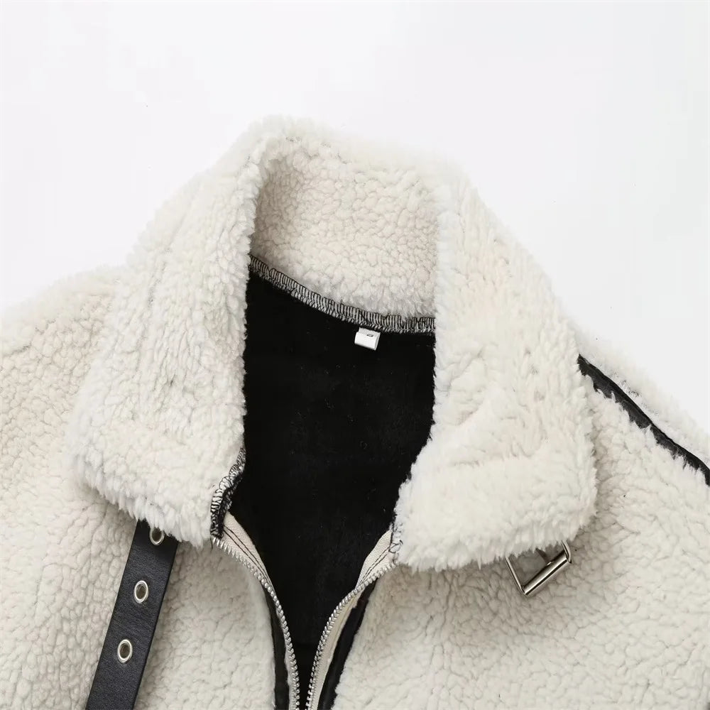 Fur Lamb Wool Plush Warm Jacket