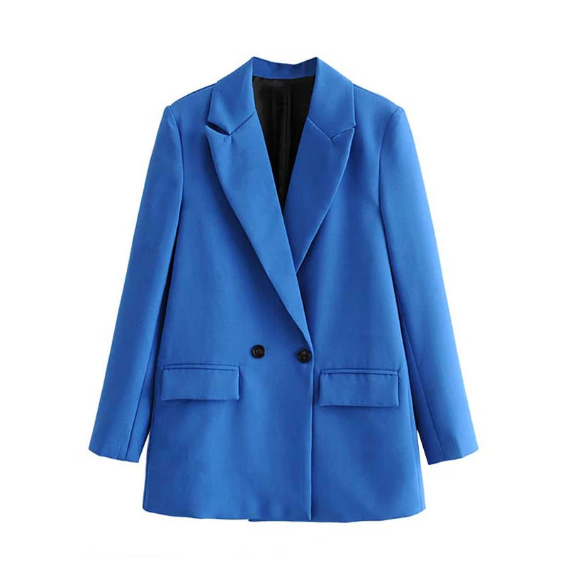 Chic Double Breasted Office Blazer Coat