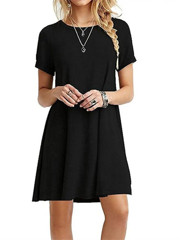 Solid Color Mini Dress