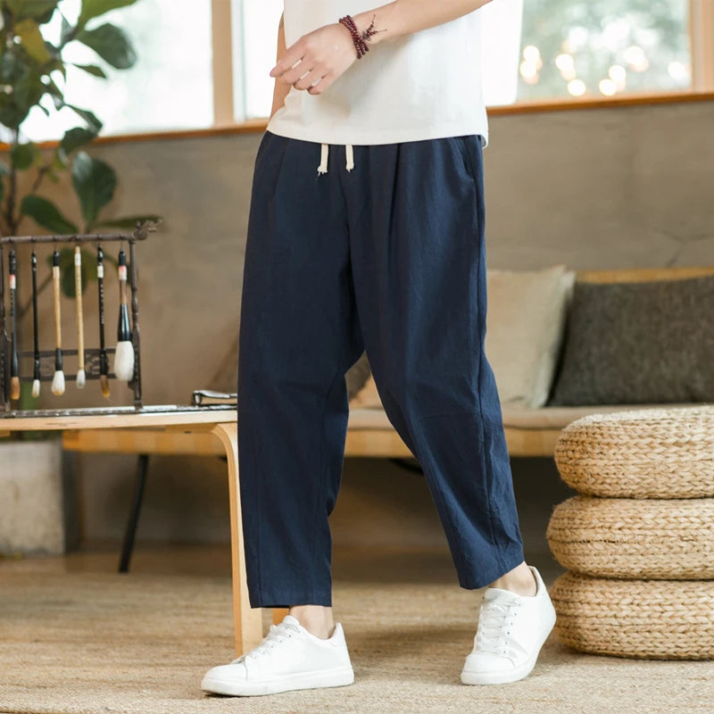 Men's Cotton Linen Casual Trouser