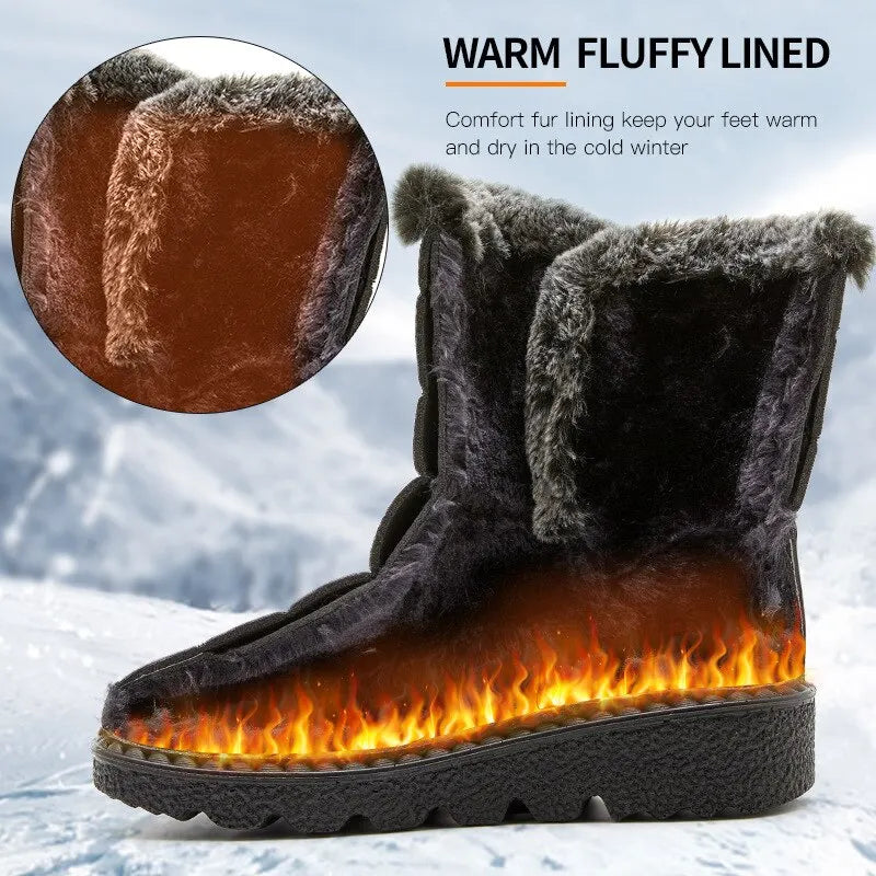 Waterproof Faux Fur Long Platform Snow Boots