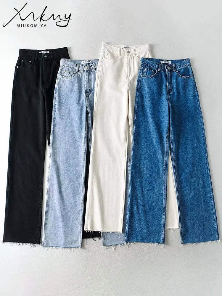 High Waist Straight Jeans