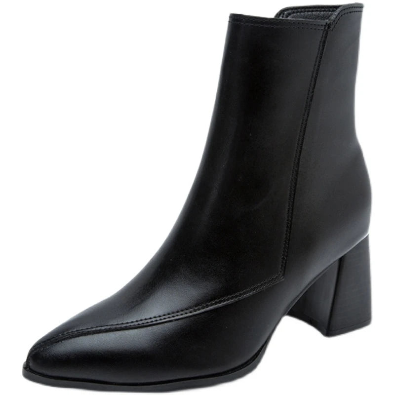 British Style Thin Women's Pointed Toe Boots