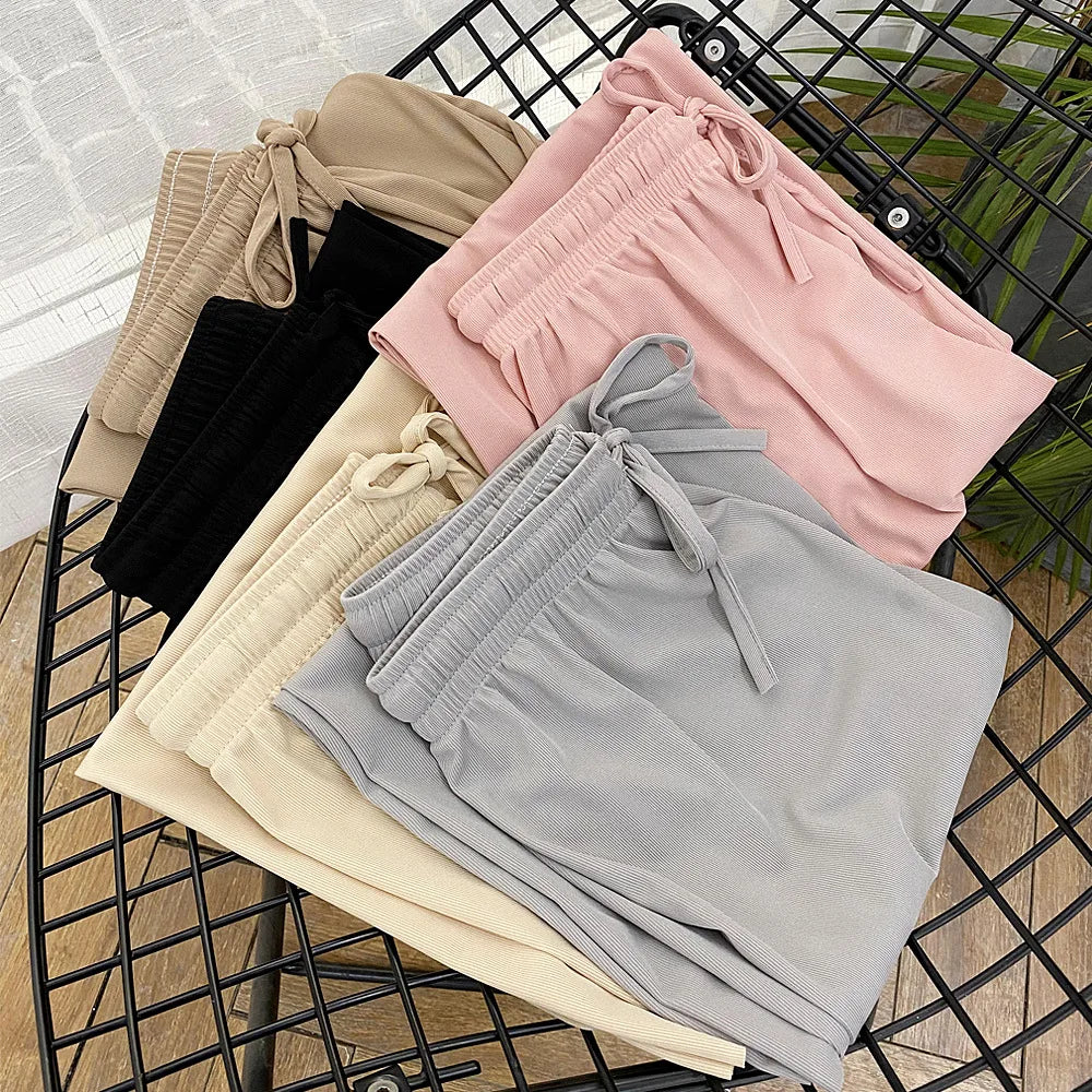 Women Ankle-Length Wide Leg Trouser