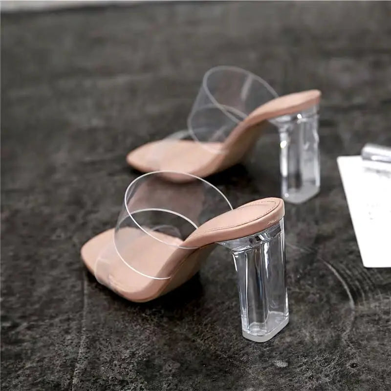 Transparent Women Block Heels