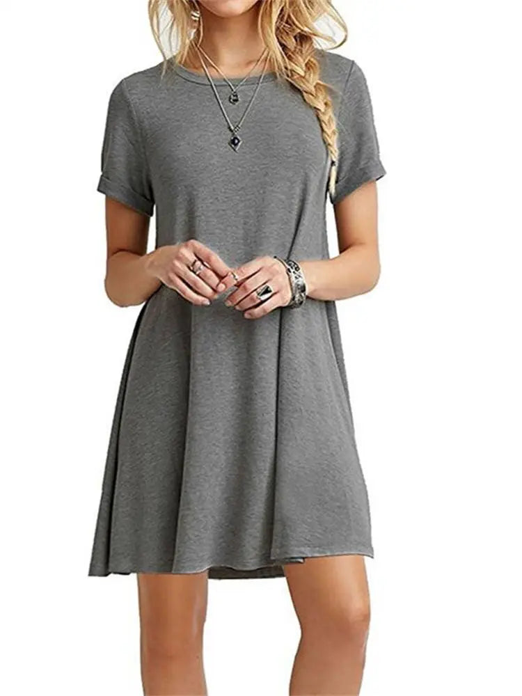 Solid Color Mini Dress