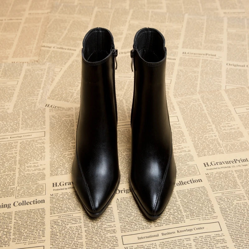 British Style Thin Women's Pointed Toe Boots