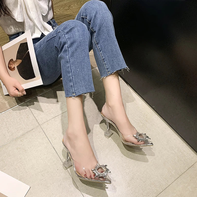 Wedding Transparent Banquet Comfortable Crystal High Heels