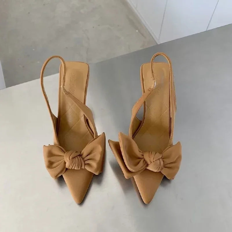 Butterfly Knot Slingbacks Heels