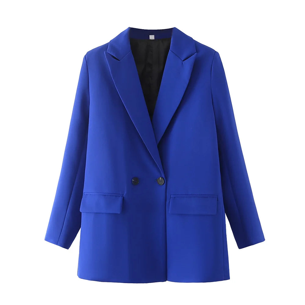 Chic Double Breasted Office Blazer Coat