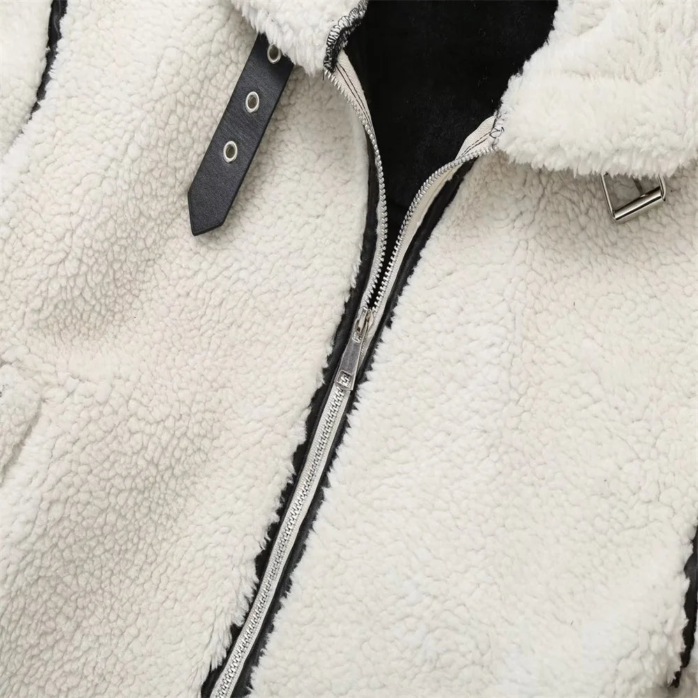 Fur Lamb Wool Plush Warm Jacket