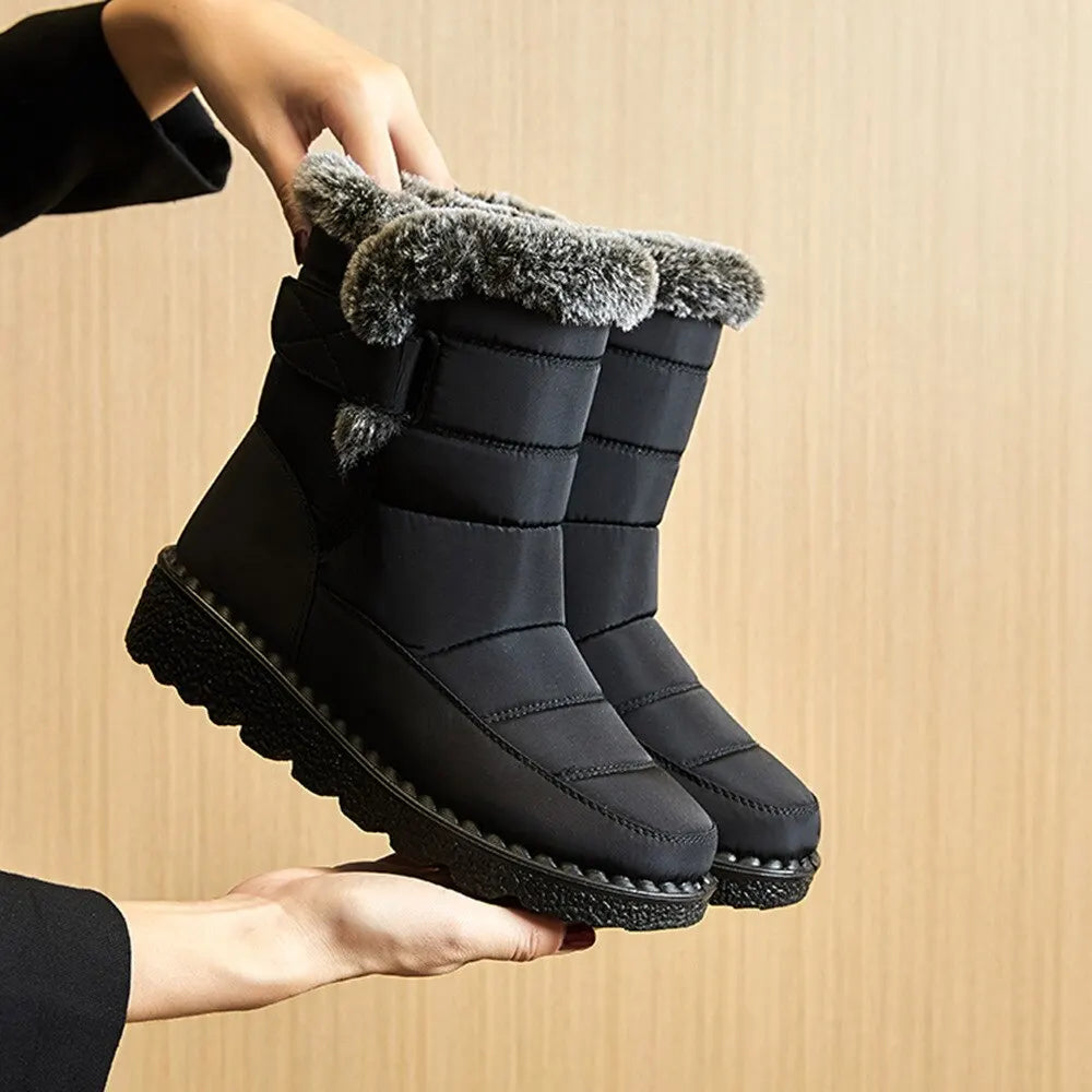 Waterproof Faux Fur Long Platform Snow Boots