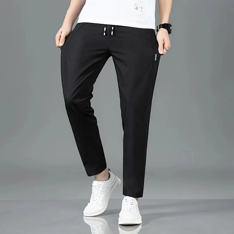 Summer Waist Drawing Solid Color Trousers