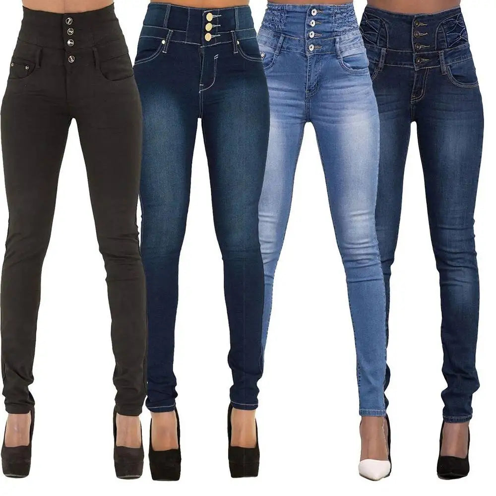 High Waist Slim Pencil Jeans