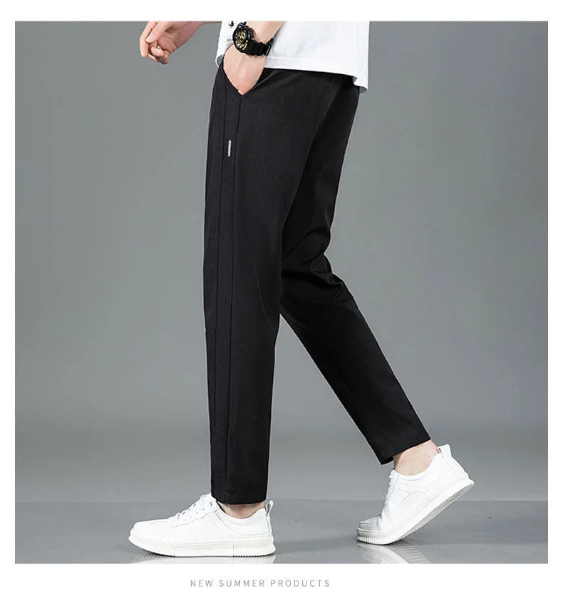 Summer Waist Drawing Solid Color Trousers