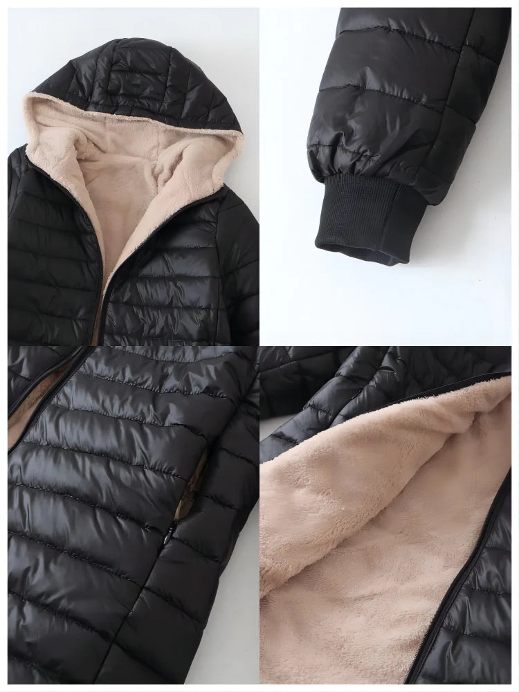 Women's Mid Length Hooded Jacket