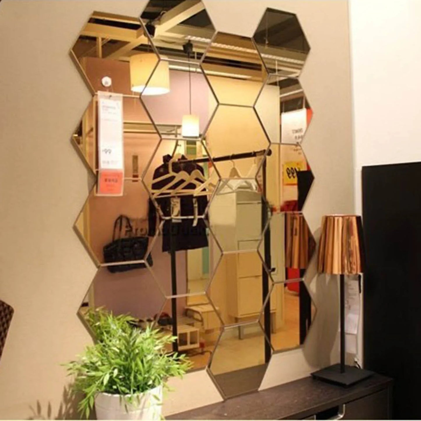 3D Mirror Hexagon Wall Sticker