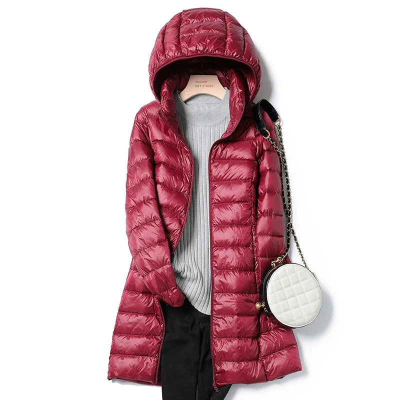 Slim Remove Hooded Parka Down Jacket