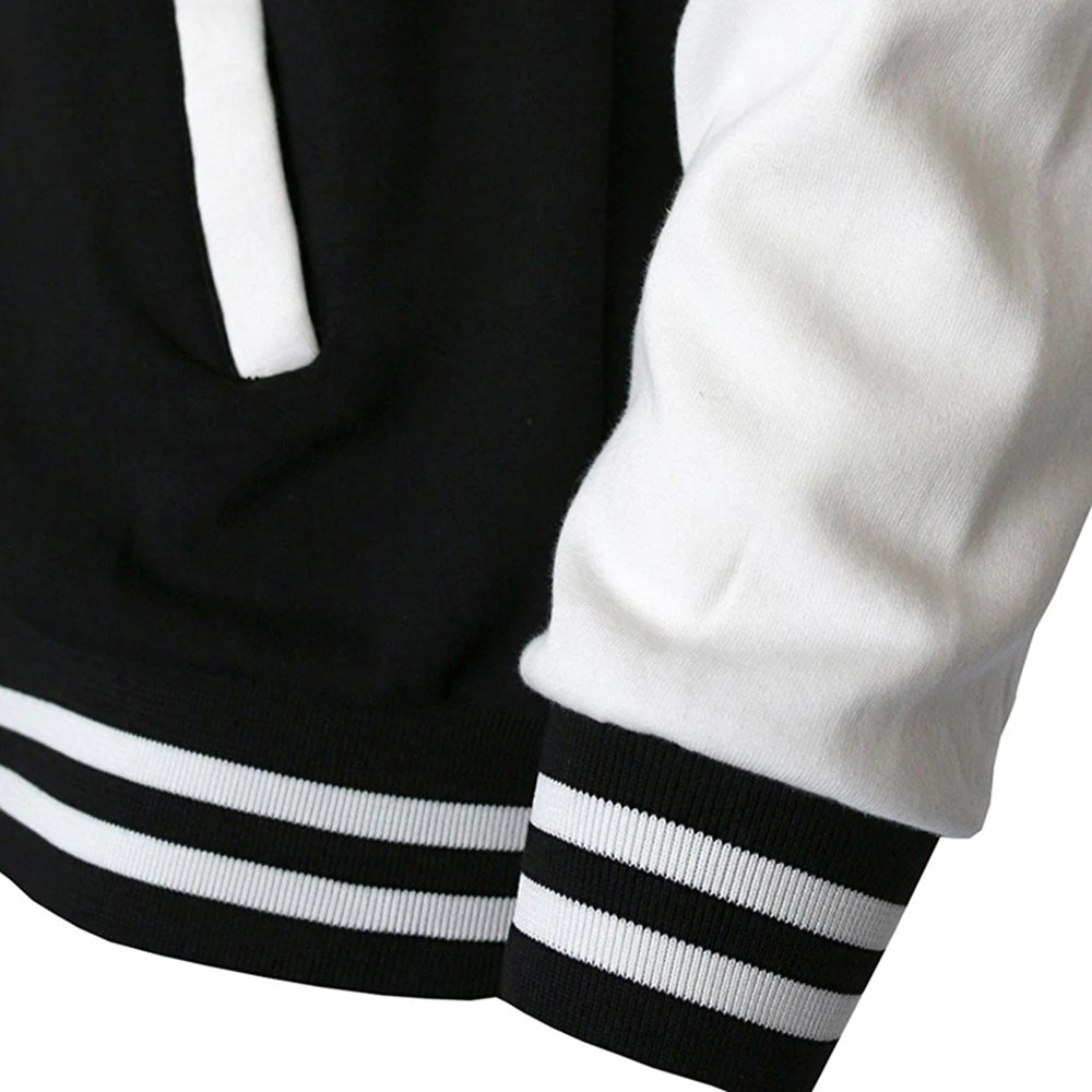 Black White Solid Color Jacket