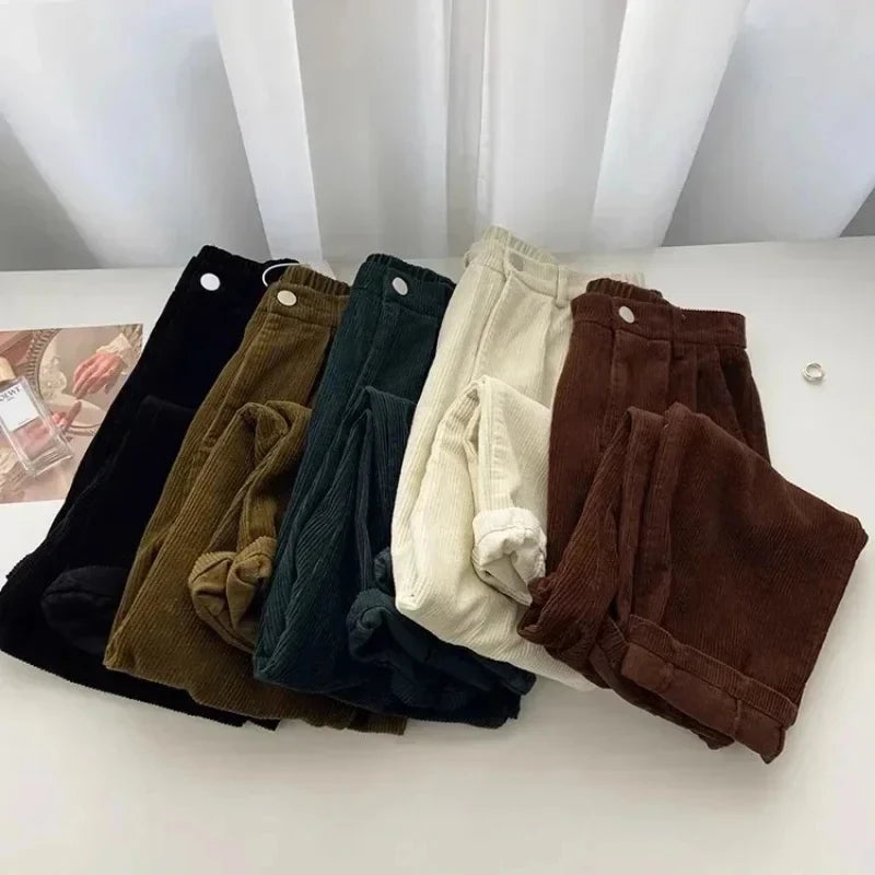 High Waist Corduroy Pants